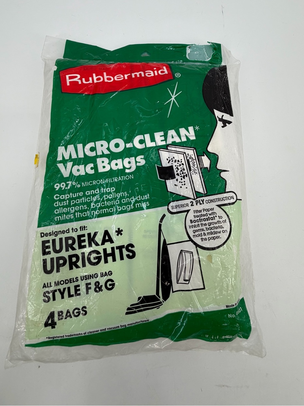 Rubbermaid Vacuum Bags Fits Eureka Style F & G Models VTG 4 Bags 90s Sealed READ